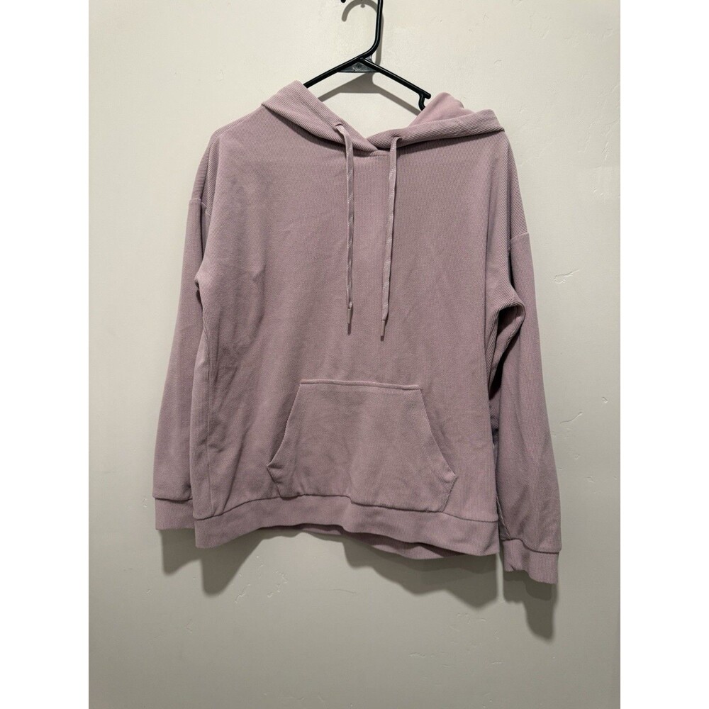 Marc New York Womens Cozy Ribbed Hooded Sweater Pullover in Mauve size M